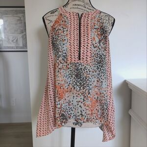 BCBG MaxAzria | Women's Multicolor Nodin Printed Sleeveless Halter Style Blouse